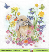 Hase in der Blumenwiese - 1 Paket mit 20 Servietten